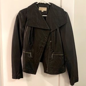 MICHAEL Michael Kors Black Leather Jacket Size Small